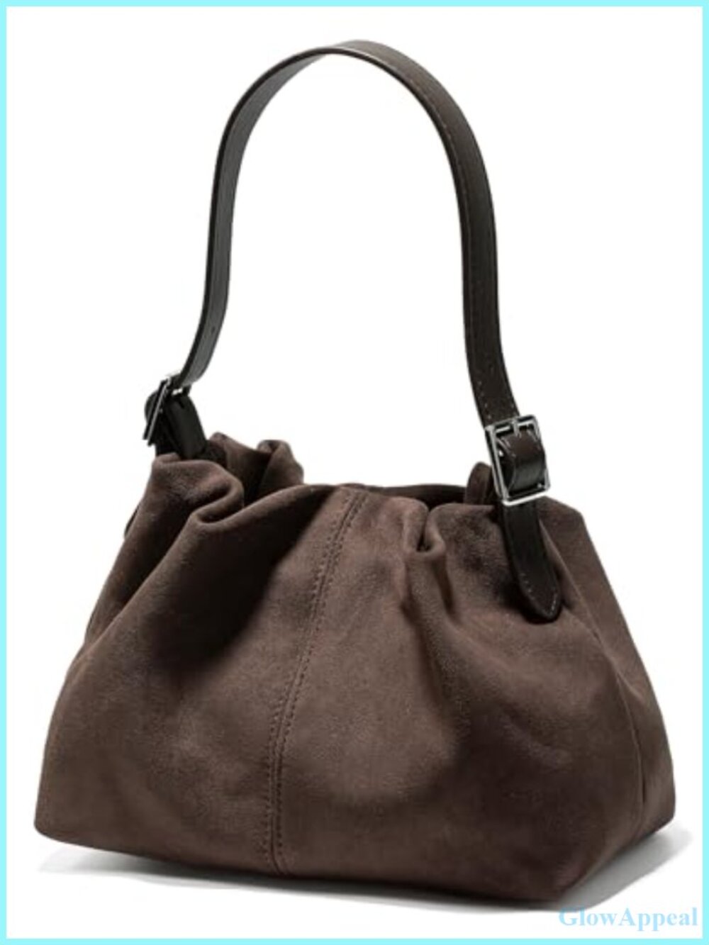 Faux Suede Bucket Bag Small Tote Shoulder Handbag Chic Purse